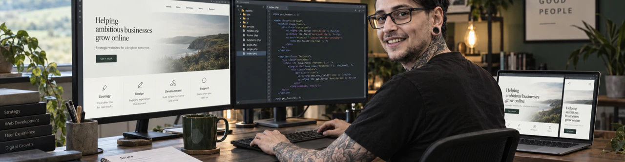 Kieron delivering white-label website development for a UK agency